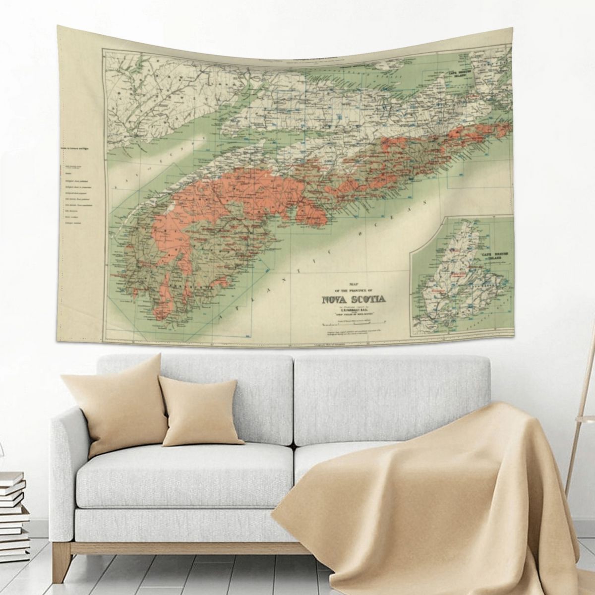 Nova Decor & Lighting Vase - Tapiz con mapa geológico Vintage de