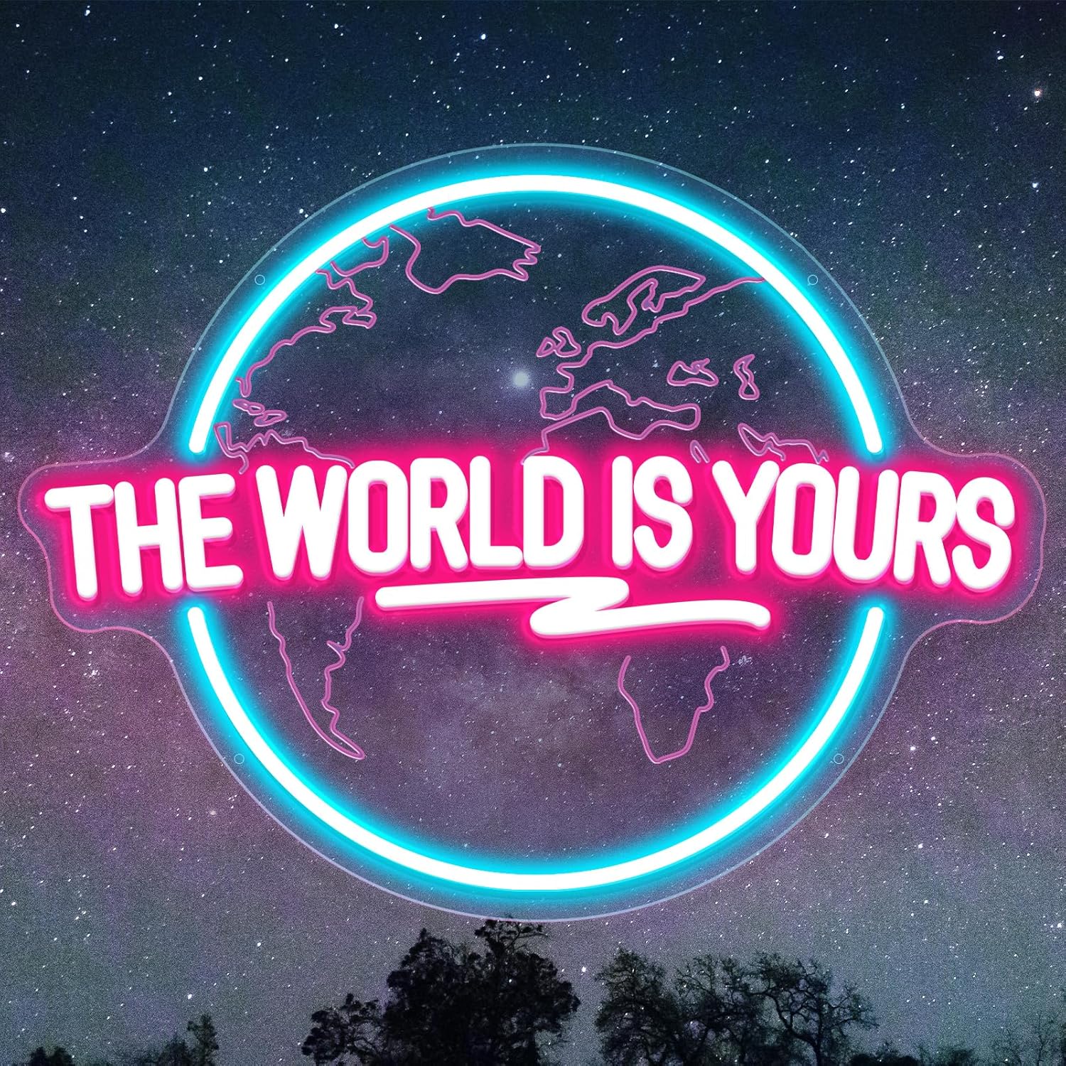 Lighting World Decor - Letrero de neón The World Is