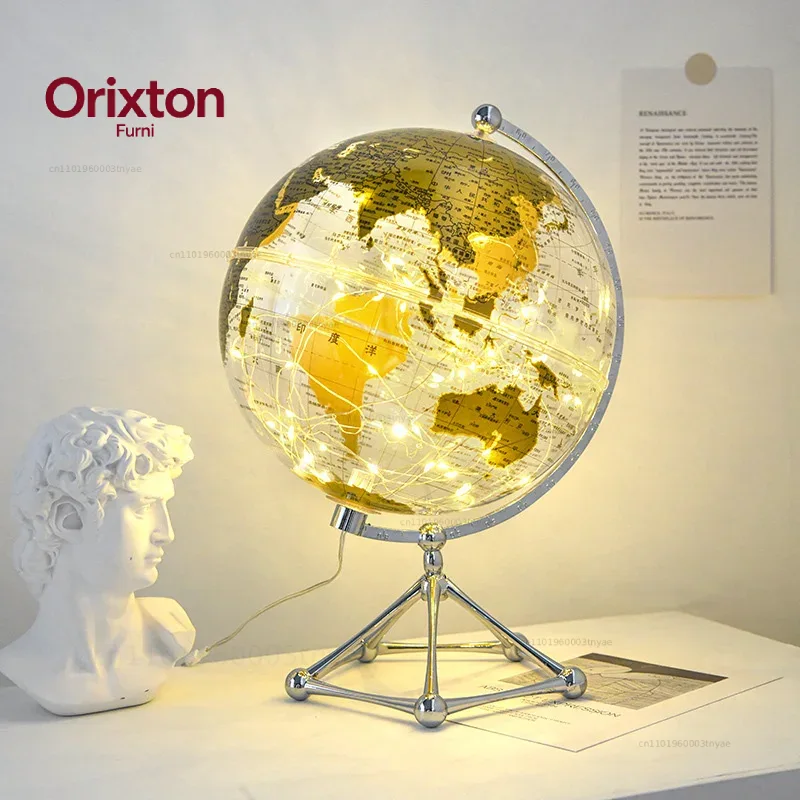 Lighting World Decor - Globo Terráqueo con Luz LED Intermitente,
