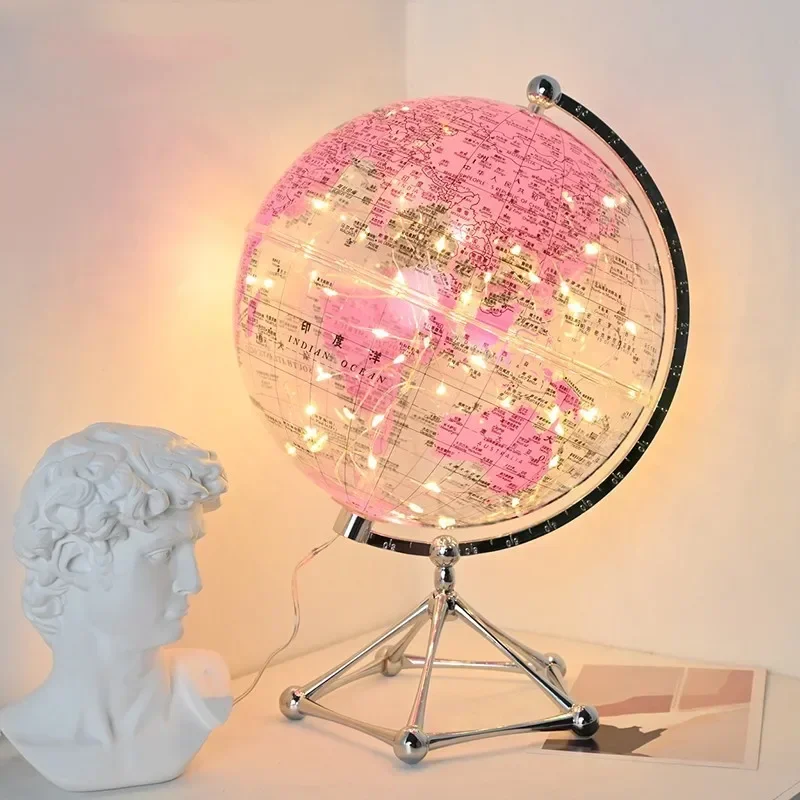 Lighting World Decor - Globo Terráqueo con Luz LED Intermitente,