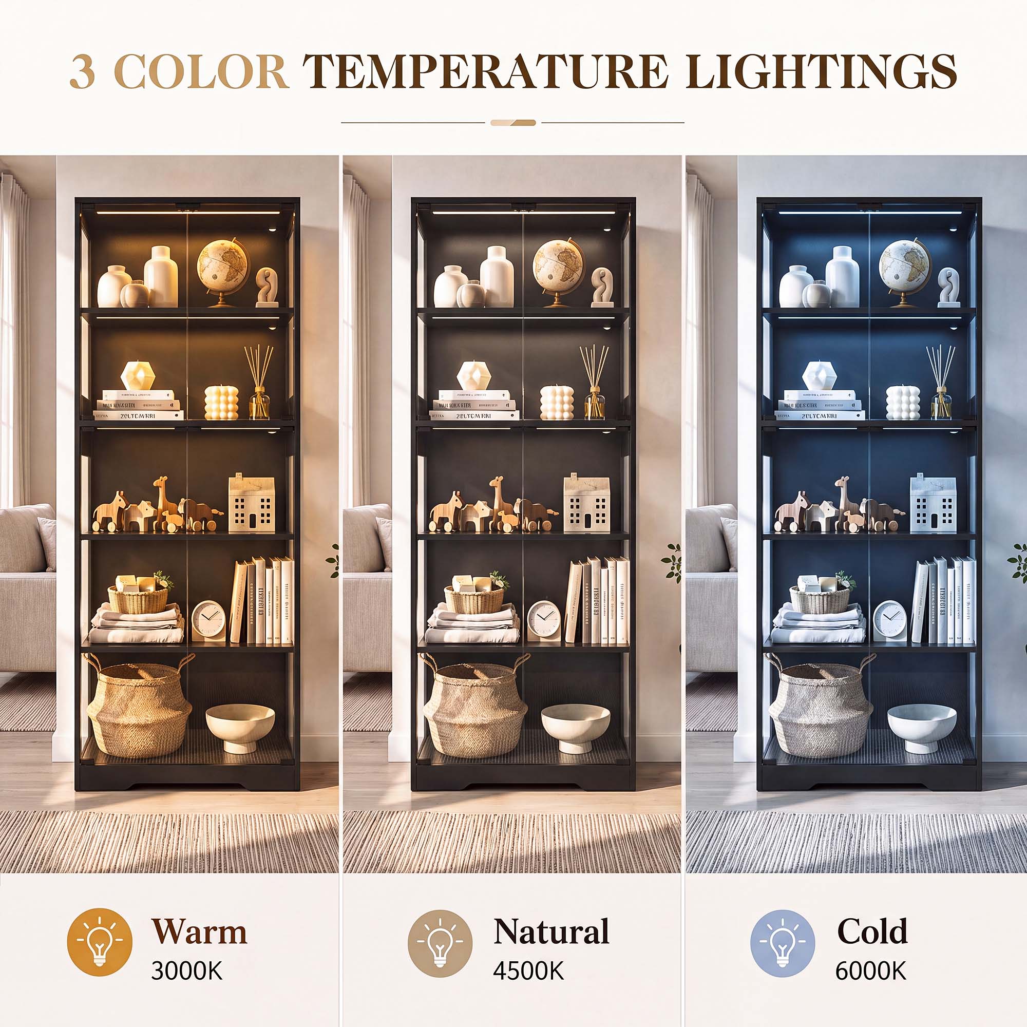 TCGBKAF Vitrina de 5 niveles c - Lighting Decor For Room reseña y precio
