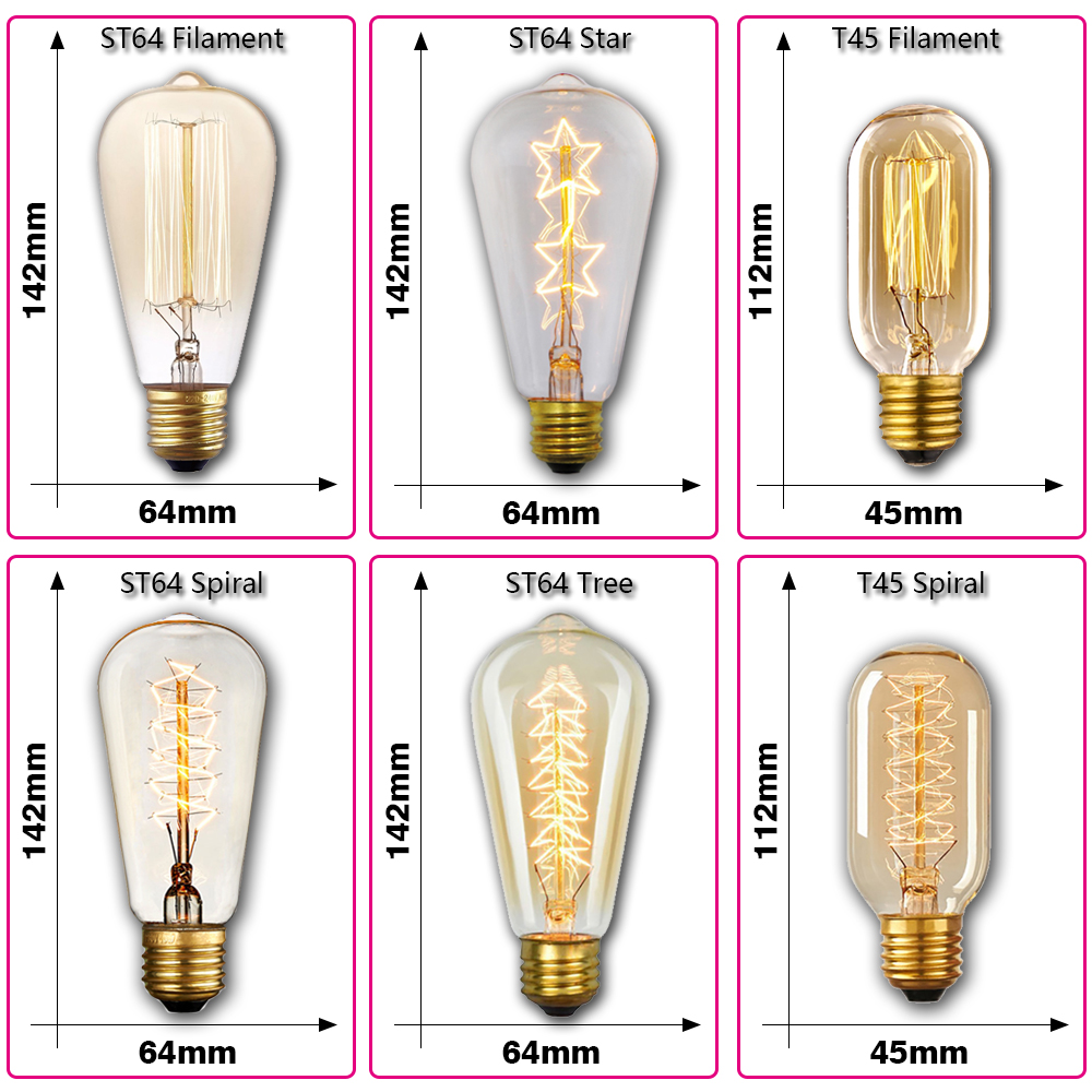 Bombilla Retro Edison E27 40W  - Lighting Decor Items reseña y precio